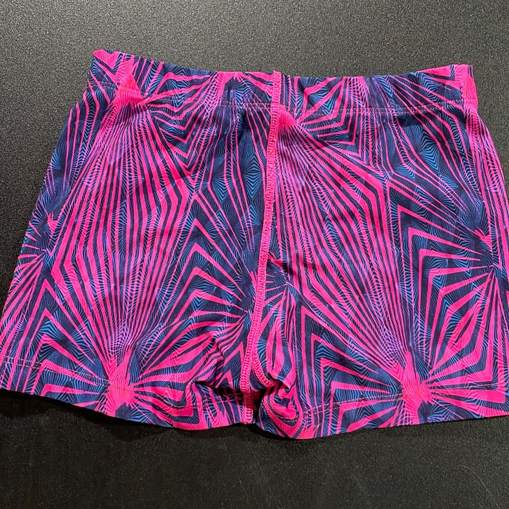 BCG gymnastics/dance shorts, size 6-6x, pink and blue